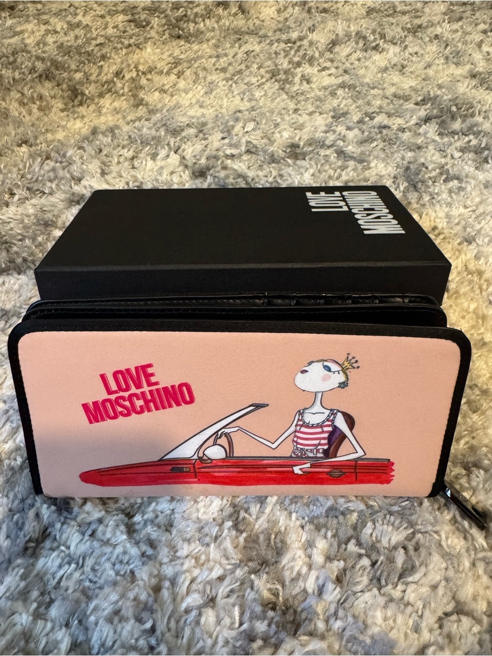 Love Moschino Pink and Red Cartoon Convertible Wallet - Picture 1 of 4